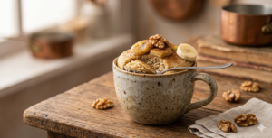 Bolo de caneca de banana fácil e rápido