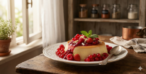 🍮🍓 Pudim de Chocolate Branco com Frutas Vermelhas